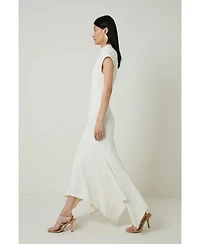 Karen Millen Women's Textured Jersey Dramatic Hem Maxi Dress