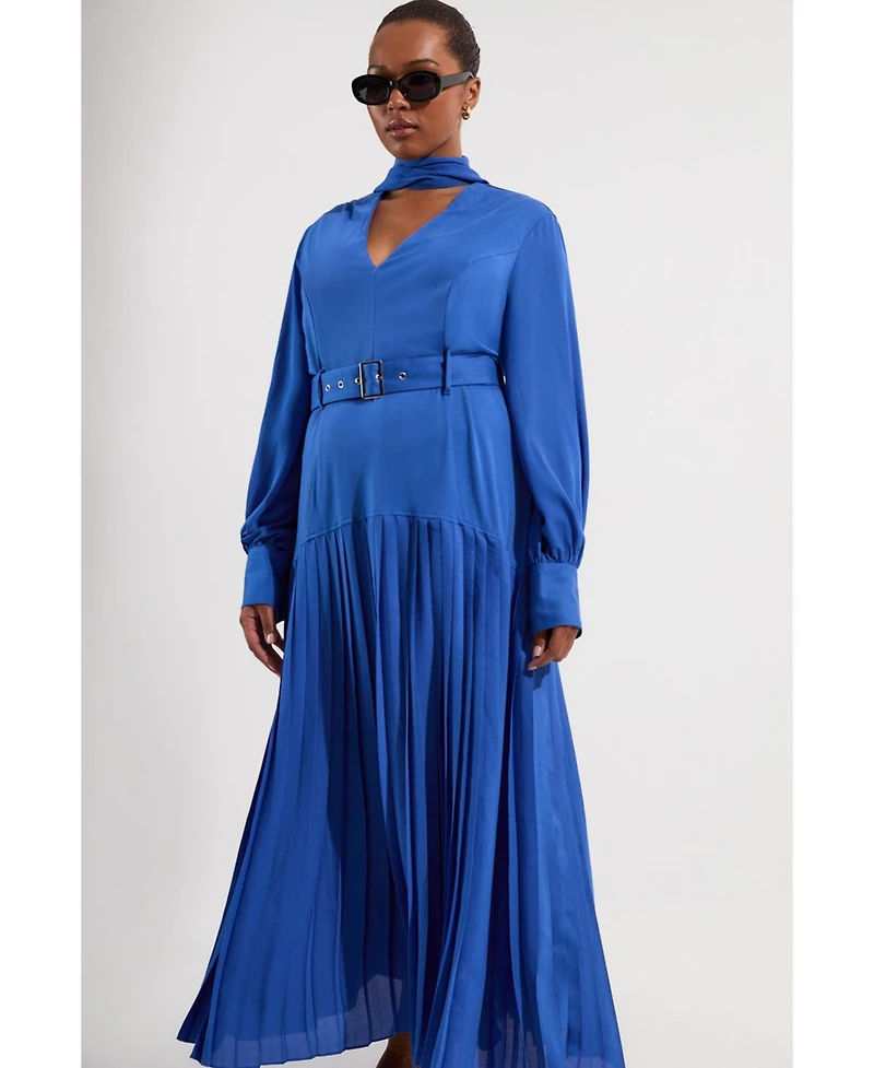 Georgette Mix Midi Dress