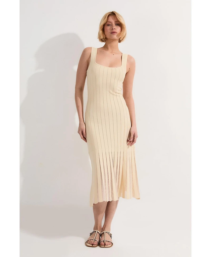 Karen Millen Women's Square Neck Knitted Flippy Dress