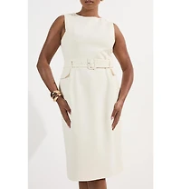Karen Millen Women's Essential Belted Tailored Midi Dress