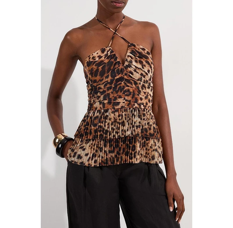 Karen Millen Women's Tiered Halterneck Top