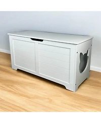 Streamdale Furniture Cat Litter Box Enclosure Furniture - White
