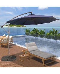 10ft Patio Umbrella, Outdoor Offset Cantilever Infinite Tilt, Crank and Cross Base, Navy