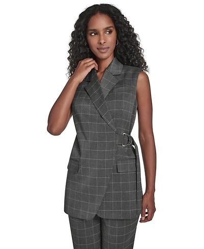 Calvin Klein Women's Windowpane Cuff Vest