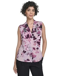 Calvin Klein Women's Sleeveless Printed V-Neck Top