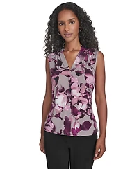Calvin Klein Women's Sleeveless Printed V-Neck Top
