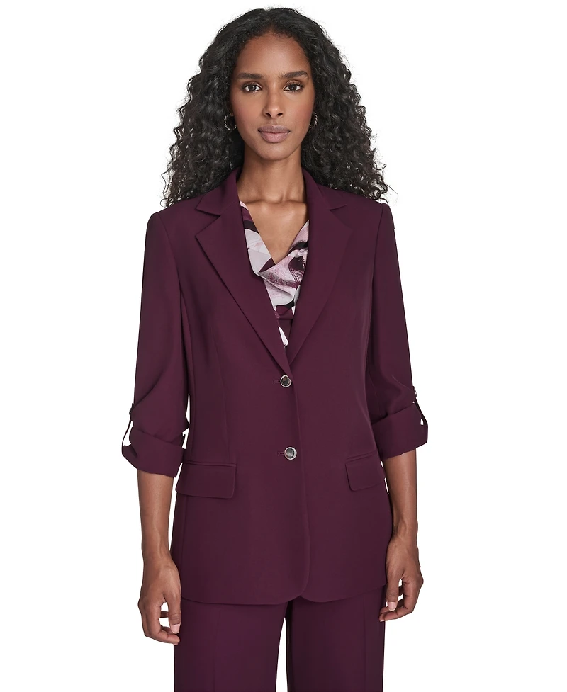 Calvin Klein Women's Two Button Roll Tab Jacket