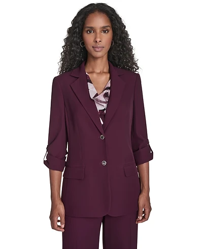 Calvin Klein Women's Two Button Roll Tab Jacket