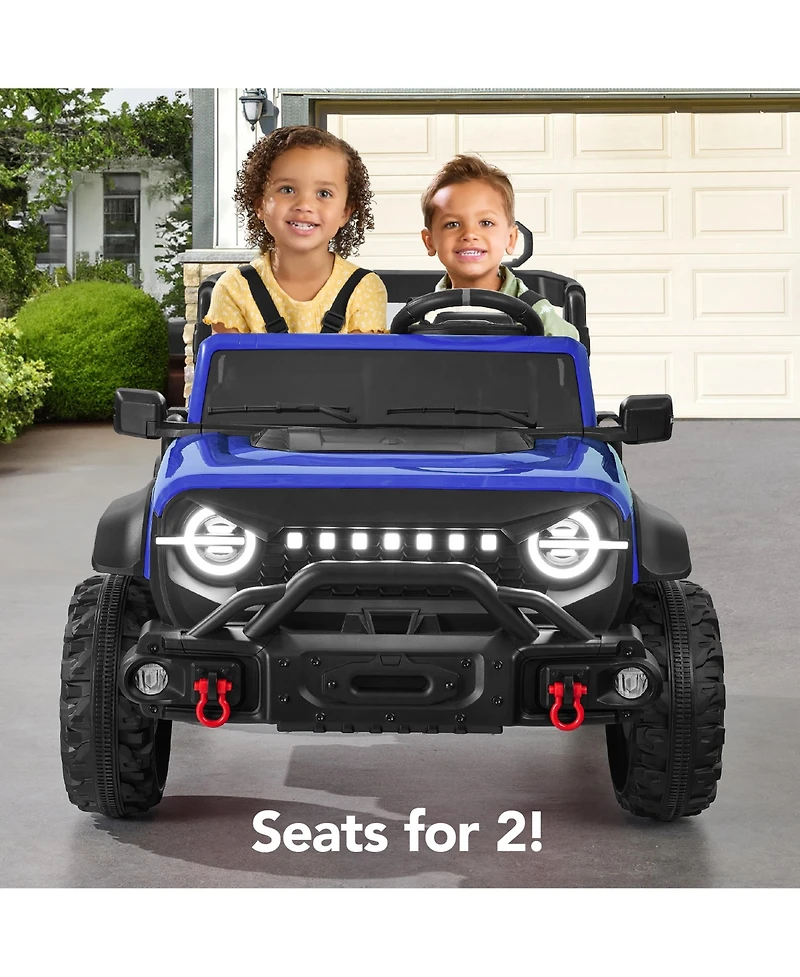 Best Choice Products Kids 24V 2-Seater Electric Ride-On Car Truck w/ Parent Control, Bluetooth, Led Lights