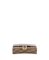 Pre-Owned Balenciaga Hourglass Chain Wallet Bb Coated Canvas