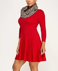 Bcx Juniors' Detachable Scarf Sweater Dress