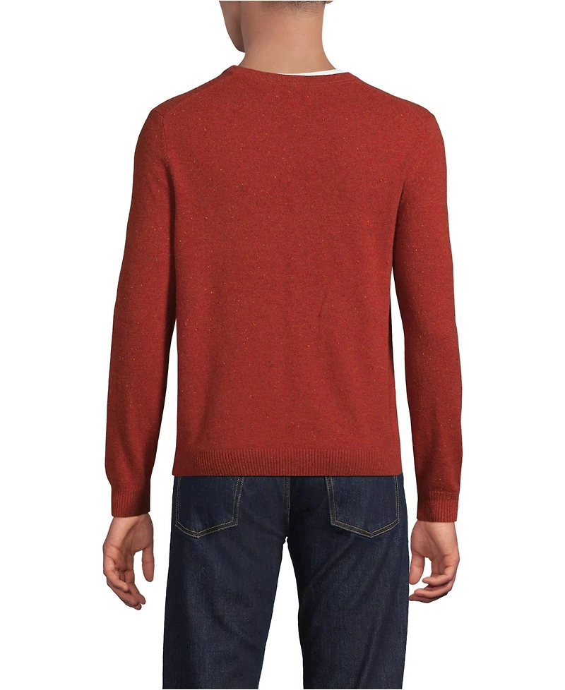Lands' End Men's Fine Gauge Cashmere V-neck Sweater