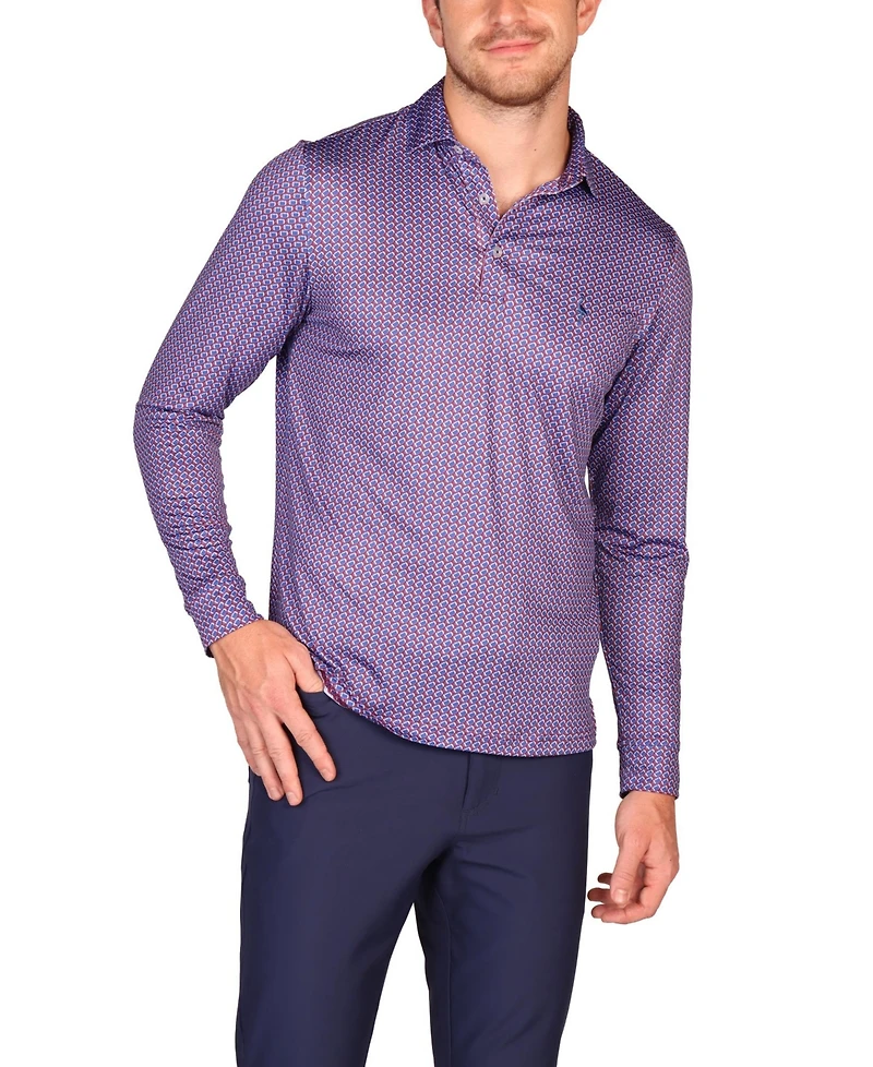 Tailorbyrd men's Big & Tall Footballs Long Sleeve Performance Polo