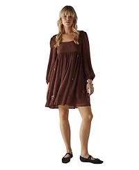 Warehouse Women's Hand Embellished Square Neck Mini Dress