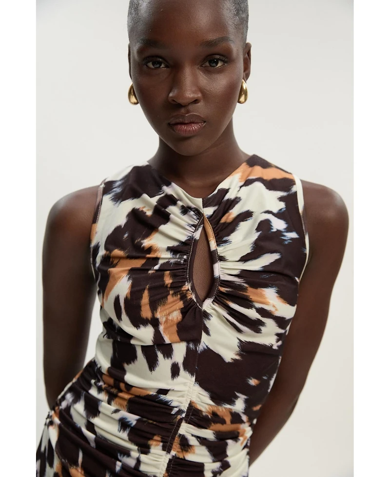 Karen Millen Women's Cut Out Neck Midi Dress