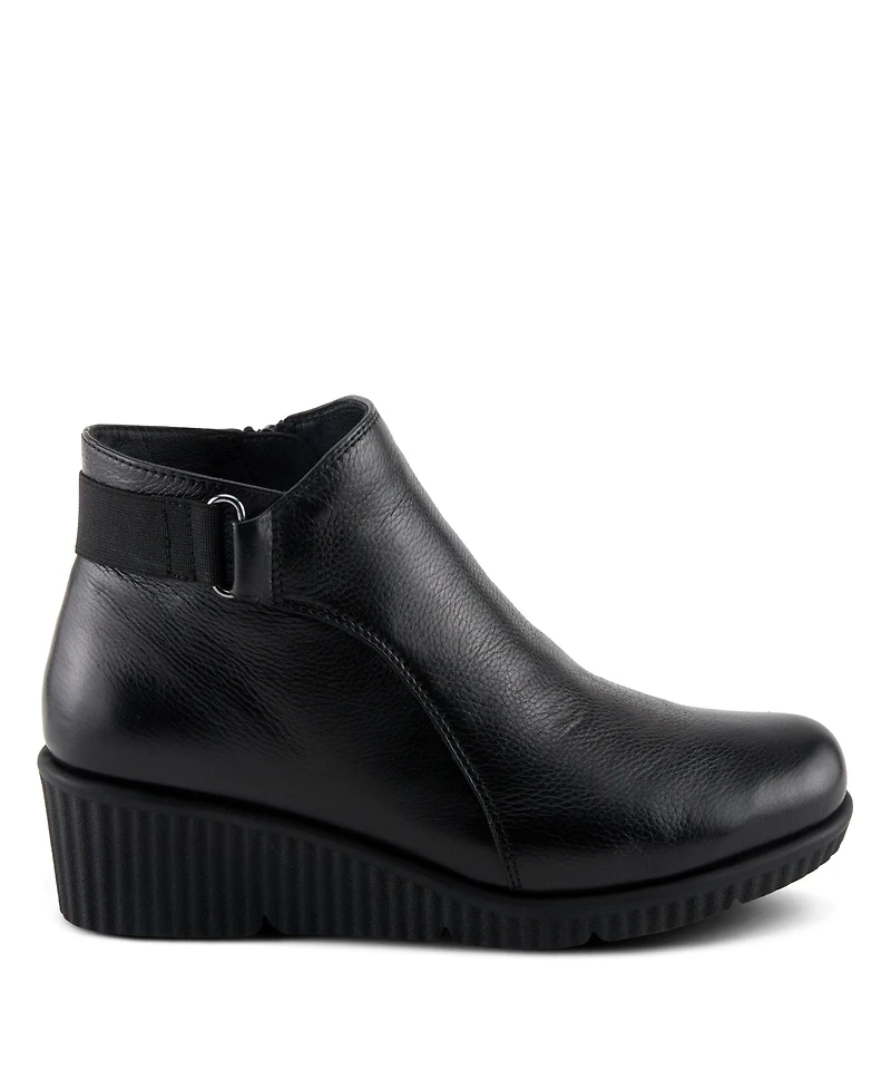 Spring Step Abruzzo Leather Wedge Boots, Dark Brown, Eu 42