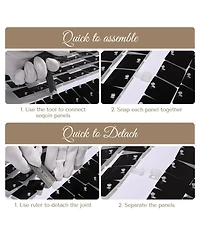 Instahibit 10x8 Ft Shimmer Wall Backdrop with Stand 72 Pcs Panels Decor for Wedding Party