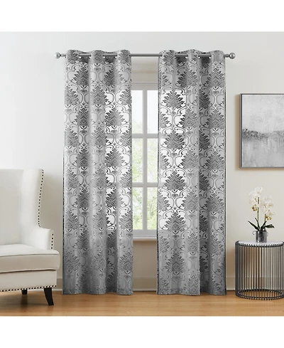 5th Avenue Lux Sophia Burn Out Grommet Window Curtain Panel Pair 2 Piece Window Curtain