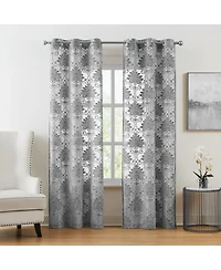 5th Avenue Lux Sophia Burn Out Grommet Window Curtain Panel Pair 2 Piece Window Curtain