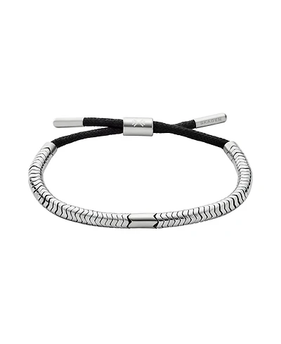 Skagen Women's Pelle Silver-Tone Hematite Beaded Bracelet