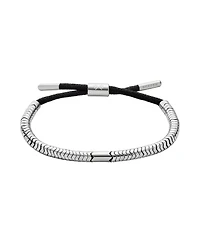 Skagen Women's Pelle Silver-Tone Hematite Beaded Bracelet