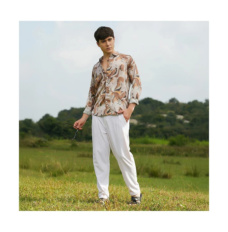 Campus Sutra Men's Impressionist Canopy Shirt