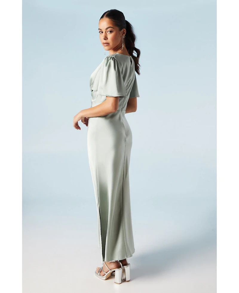 Oasis Satin Midi Bridesmaids Dress