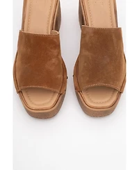 Pull Leather Platform Mules (Women)