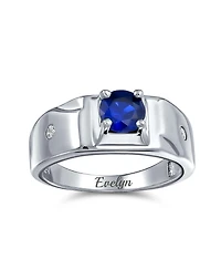 Bling Jewelry 1CTW Royal Blue Cz Solitaire Ring – Sterling Silver Statement Band