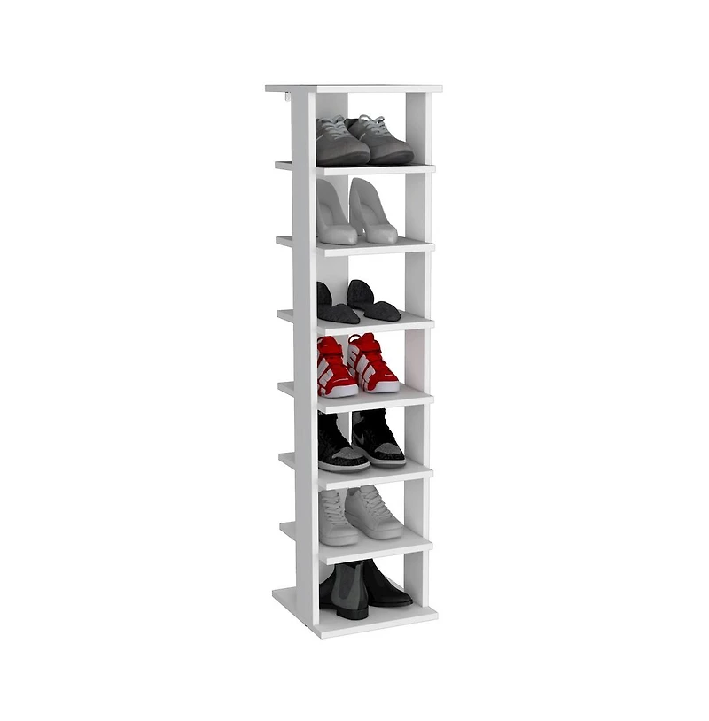 Tuhome Malibu Corner Linen Cabinet White Mdf