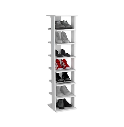 Tuhome Malibu Corner Linen Cabinet White Mdf