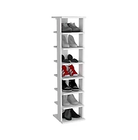 Tuhome Malibu Corner Linen Cabinet White Mdf