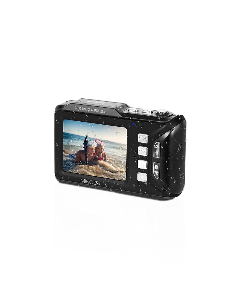 Minolta MN60WP Waterproof Dual Screen Digital Camera, Black