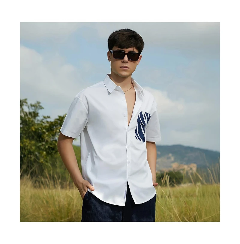 Campus Sutra Men's Zebra-Block Shirt