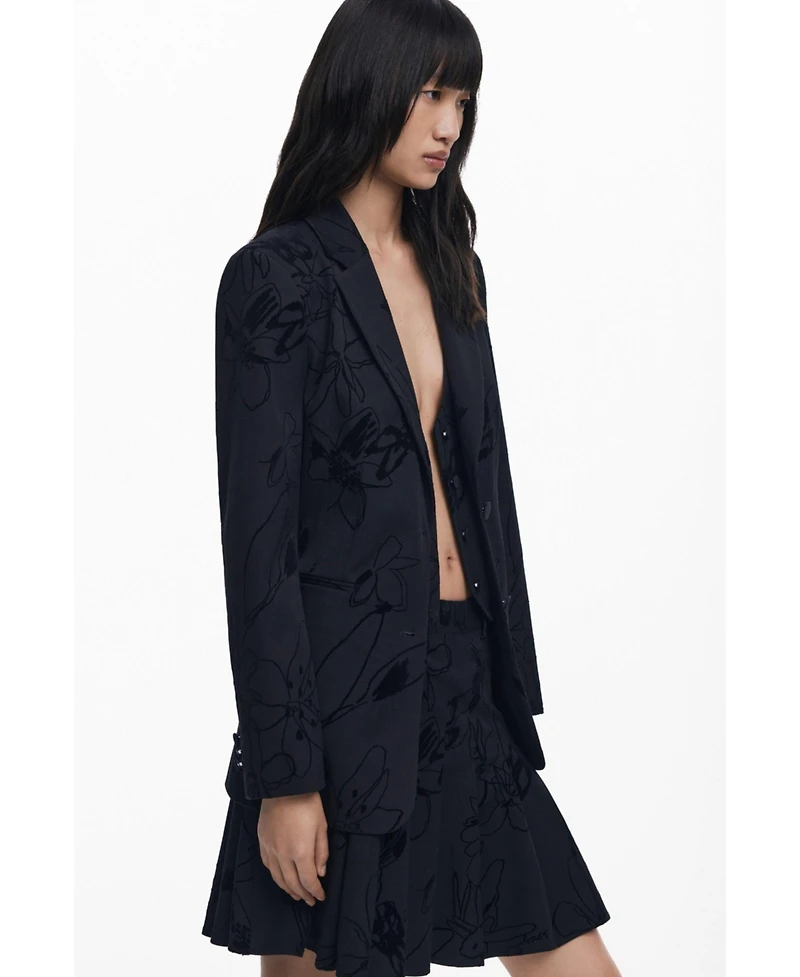 Desigual Women's Blazer with velvet details