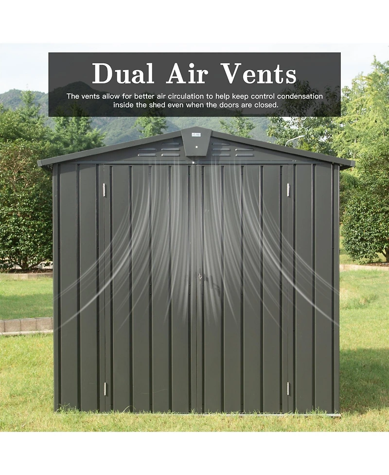 Clihome 4.2-ft x 6.5-ft Galvanized steel Storage Shed
