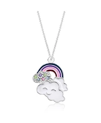 Chanteur Girls /Girl/Rainbow Clouds Crystal White Gold Palladium Plating Necklace