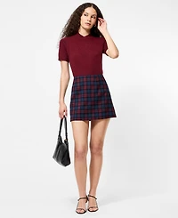 French Connection Women's Plaid A-Line Mini Skirt