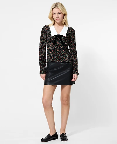 French Connection Women's Floral Print Collared Top