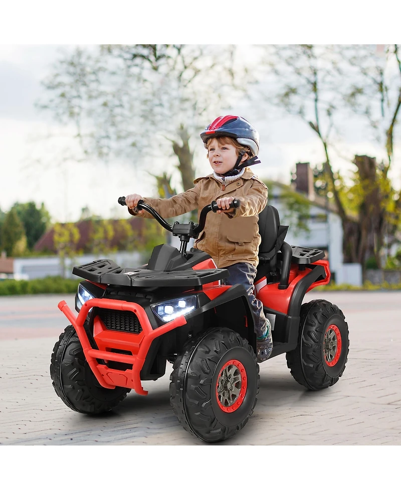 12V Kids Electric 4-Wheeler Atv Quad 2 Speeds Ride On Car w/MP3&Led Lights