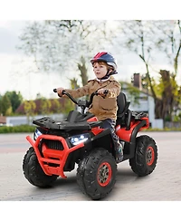 12V Kids Electric 4-Wheeler Atv Quad 2 Speeds Ride On Car w/MP3&Led Lights