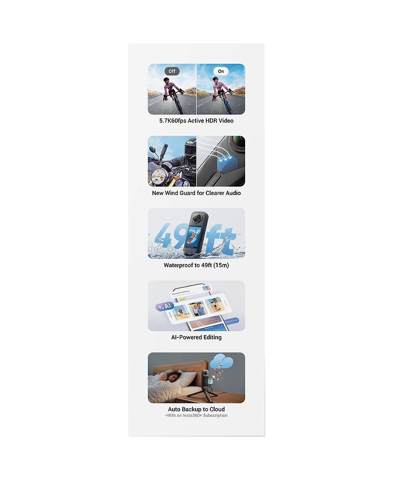 Insta360 X5 8K 360 Action Camera Essentials Bundle