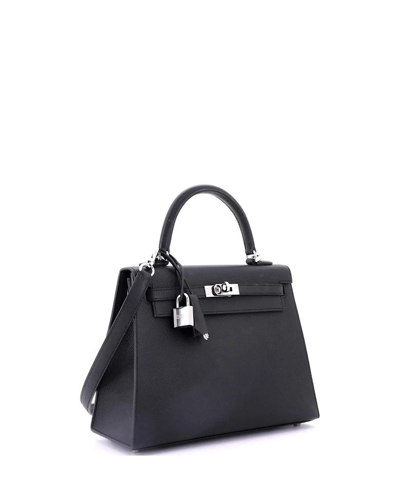 Pre-Owned Hermes Kelly Handbag Epsom with Palladium Hardware