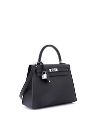 Pre-Owned Hermes Kelly Handbag Epsom with Palladium Hardware