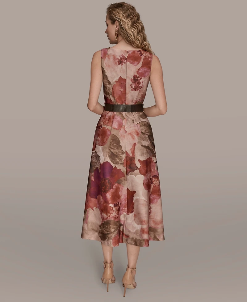 Donna Karan New York Women's Floral Belted Dress