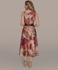 Donna Karan New York Women's Floral Belted Dress