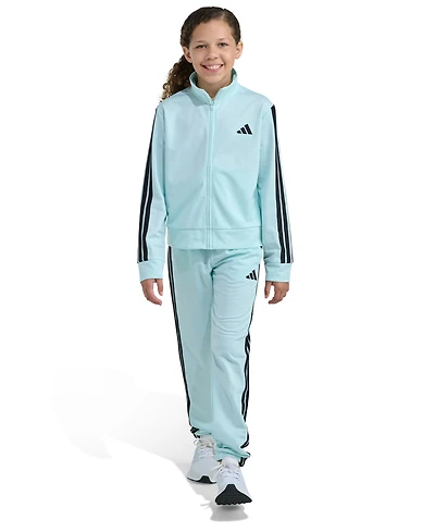 Adidas Big Girls S-xl Two Piece Event Tricot Full-Zip Jacket and Joggers Set