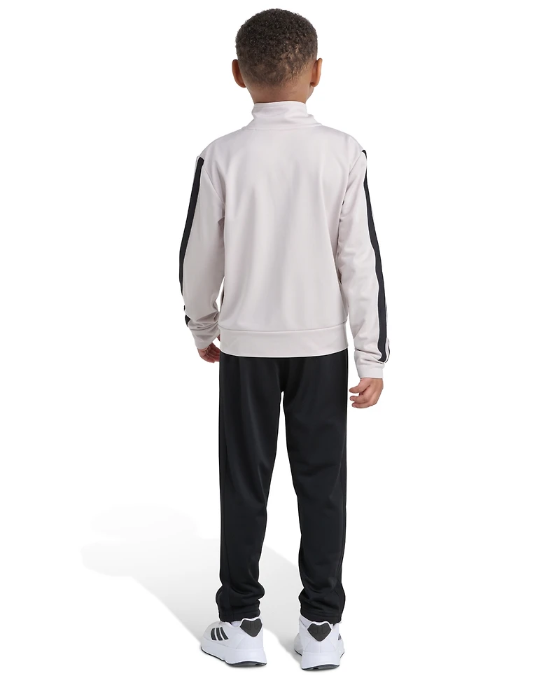 Adidas Toddler and Little Boys 2T-7 Two Piece Long Sleeve, Three Stripes Jacket Jogger Pant Set