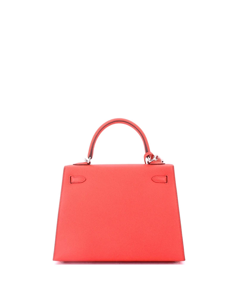 Pre-Owned HERMES Kelly 25 Handbag Verso Epsom with Palladium Hardware