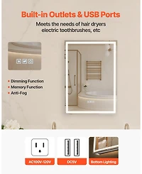 Slickblue Recessed Lighted Cabinet with Dual Mirrors for Bathroom Storage